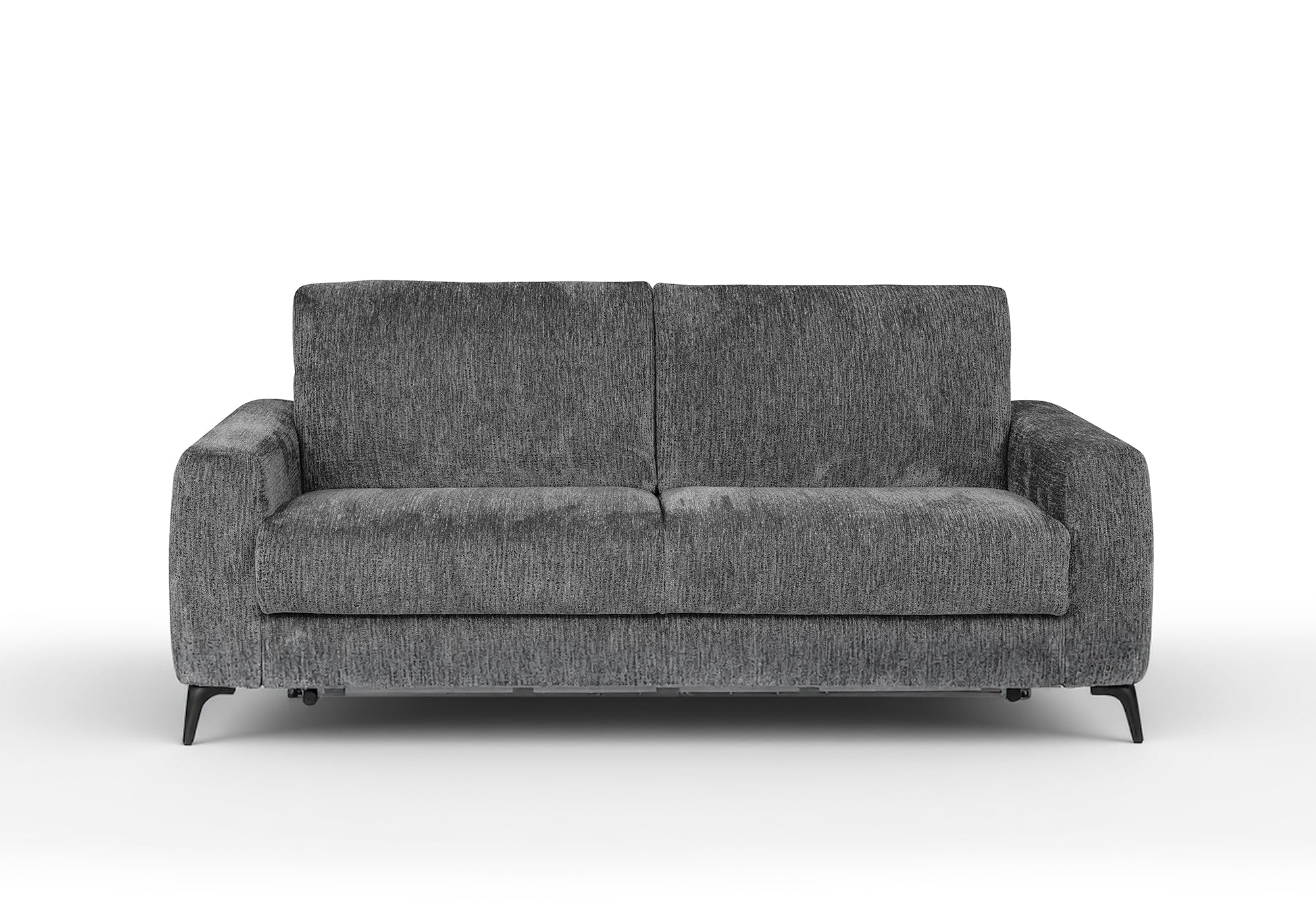 Sofá cama NONA de 3 plazas en terciopelo jaspeado gris oscuro