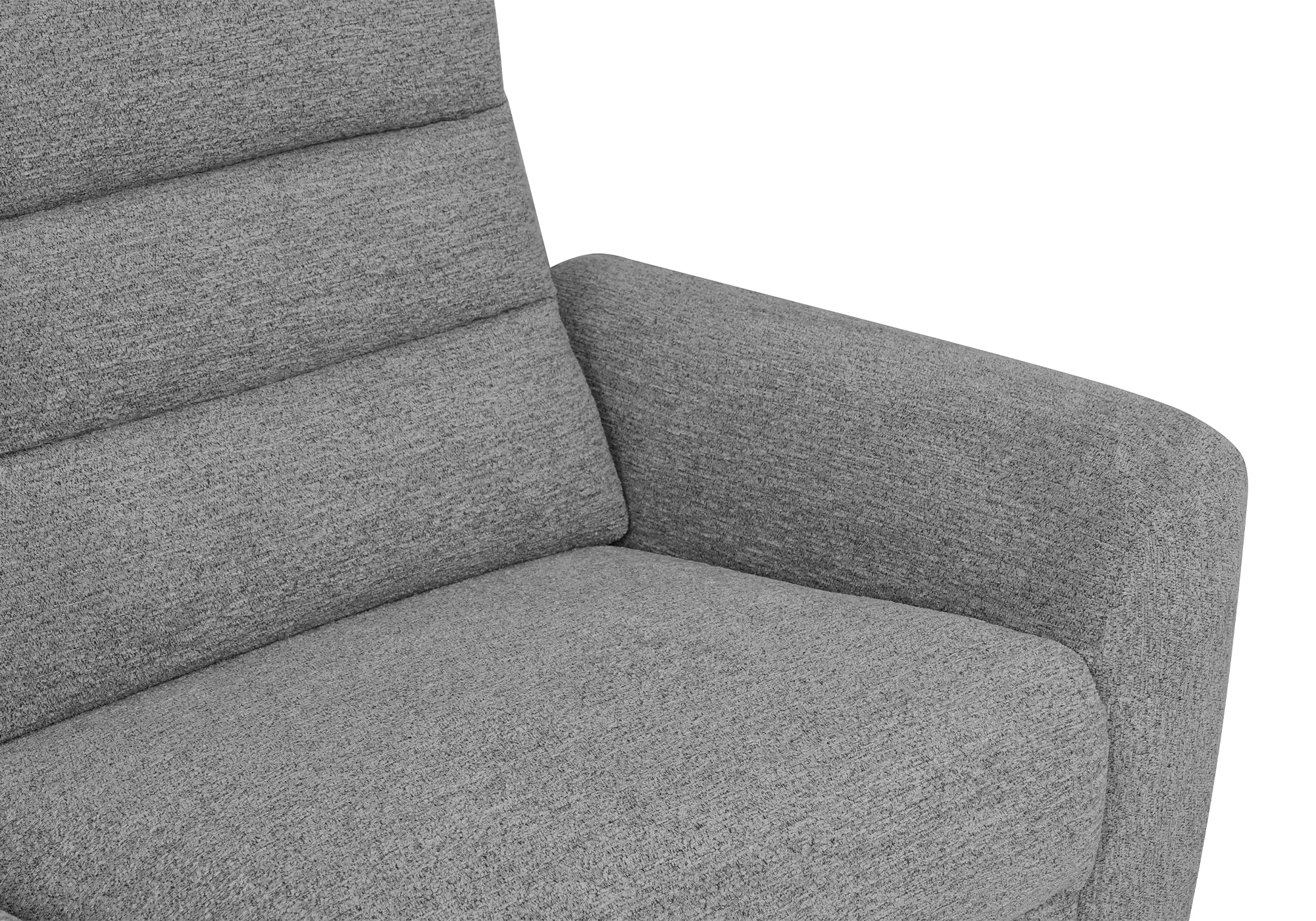 Sofá reclinable eléctrico de 3 plazas DAVY en tela bouclé gris