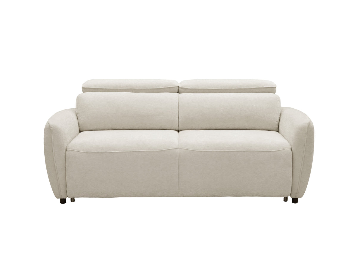 Sofá convertible Express de 3 plazas en tejido texturado beige JACINTHE