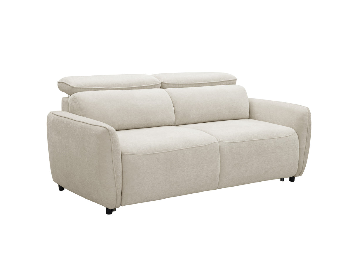 Sofá convertible Express de 3 plazas en tejido texturado beige JACINTHE