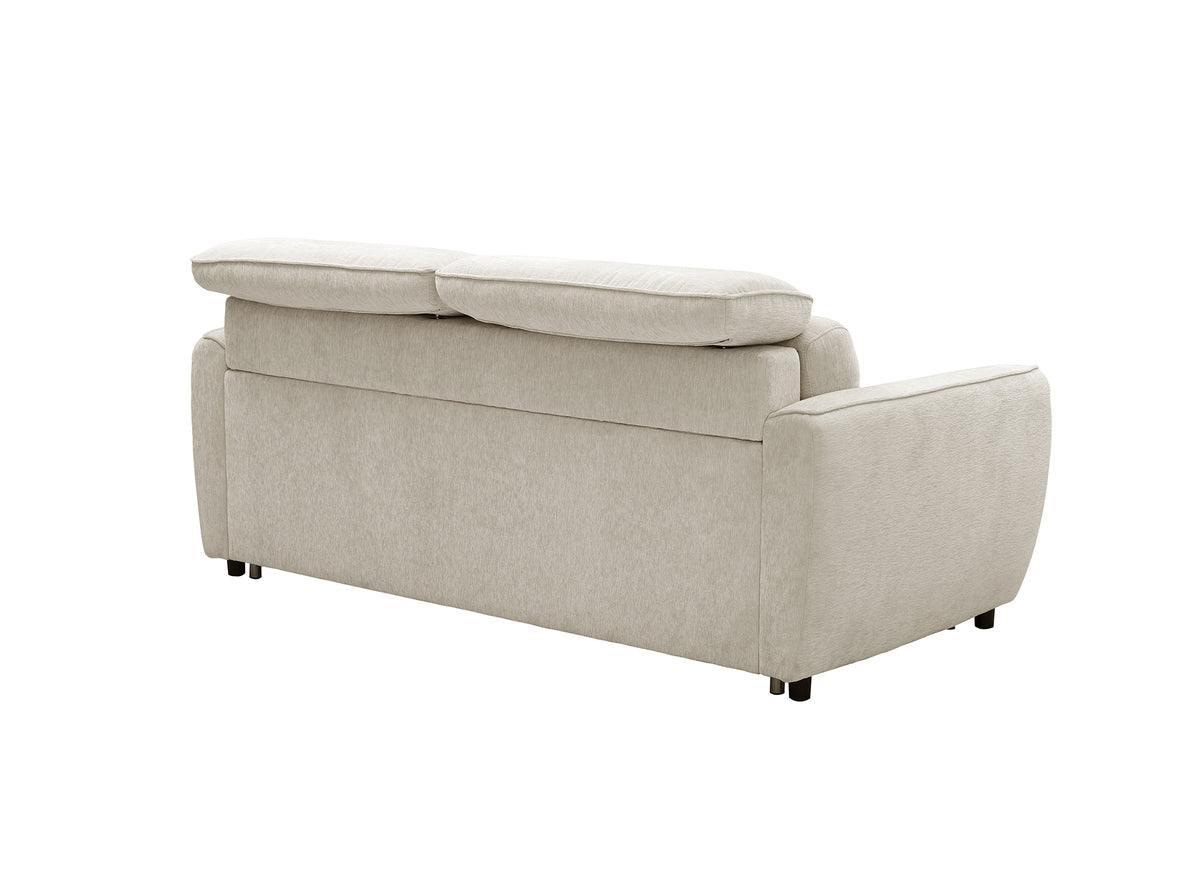Sofá convertible Express de 3 plazas en tejido texturado beige JACINTHE