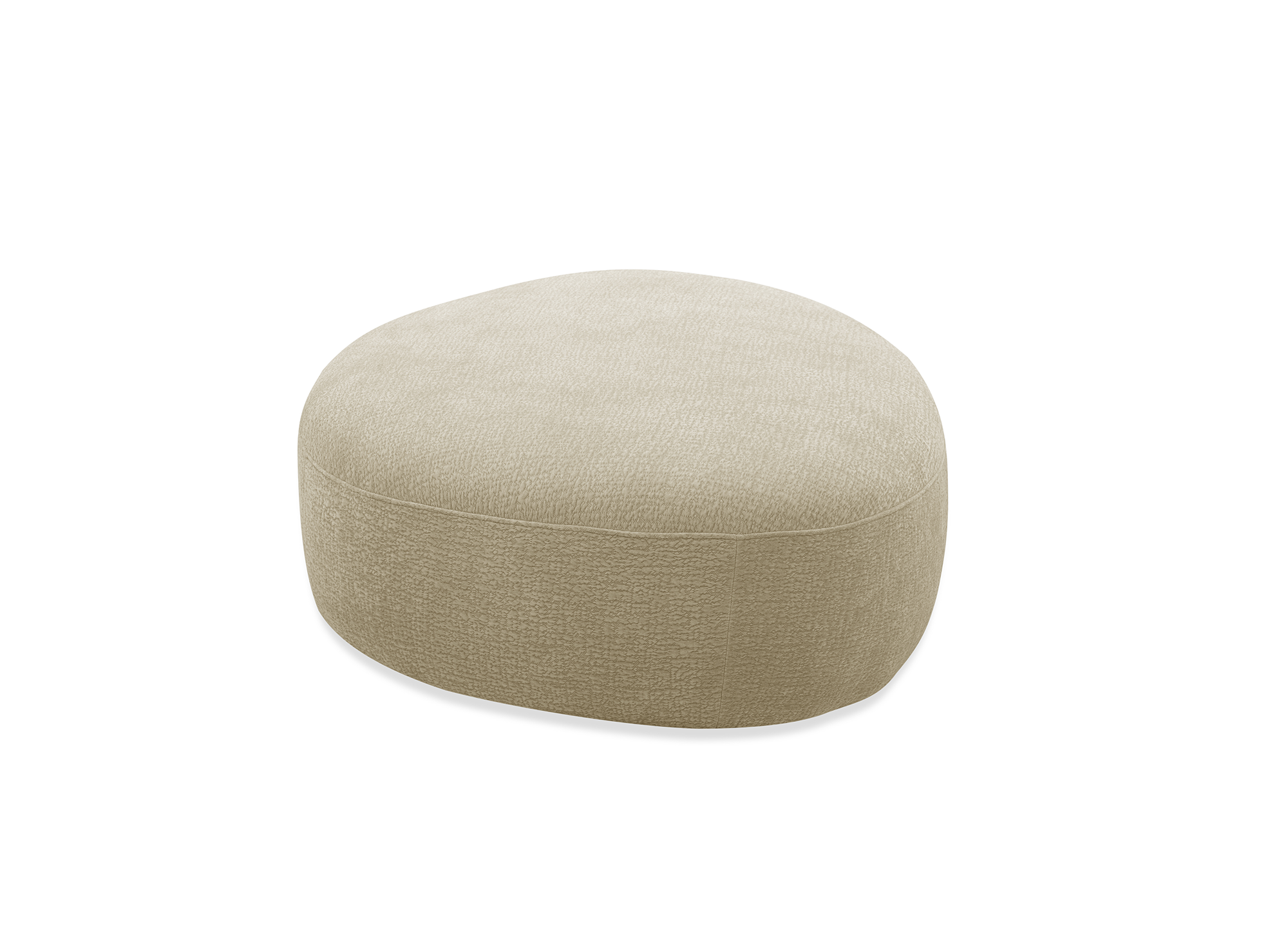 Puf de terciopelo tejido beige IMENIA