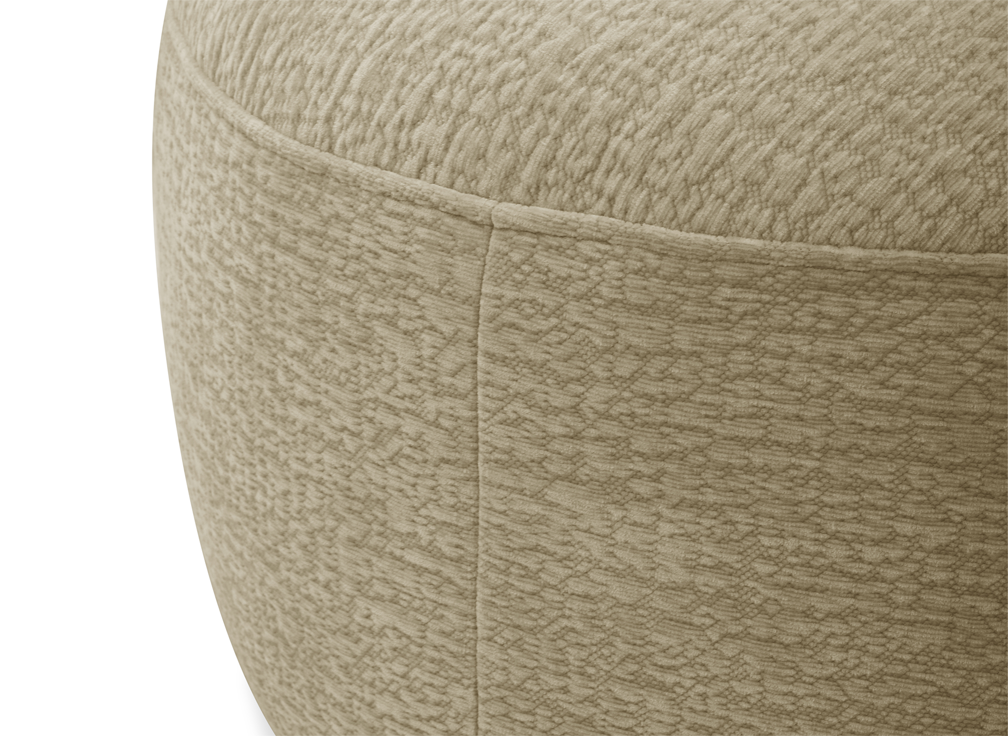 Puf de terciopelo tejido beige IMENIA