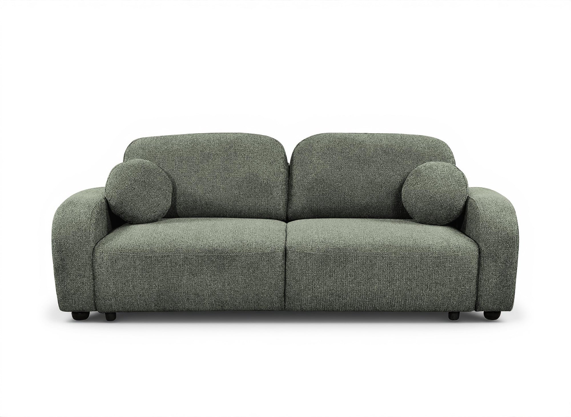 Sofá convertible de 3 plazas MAYORA en tejido bouclé verde