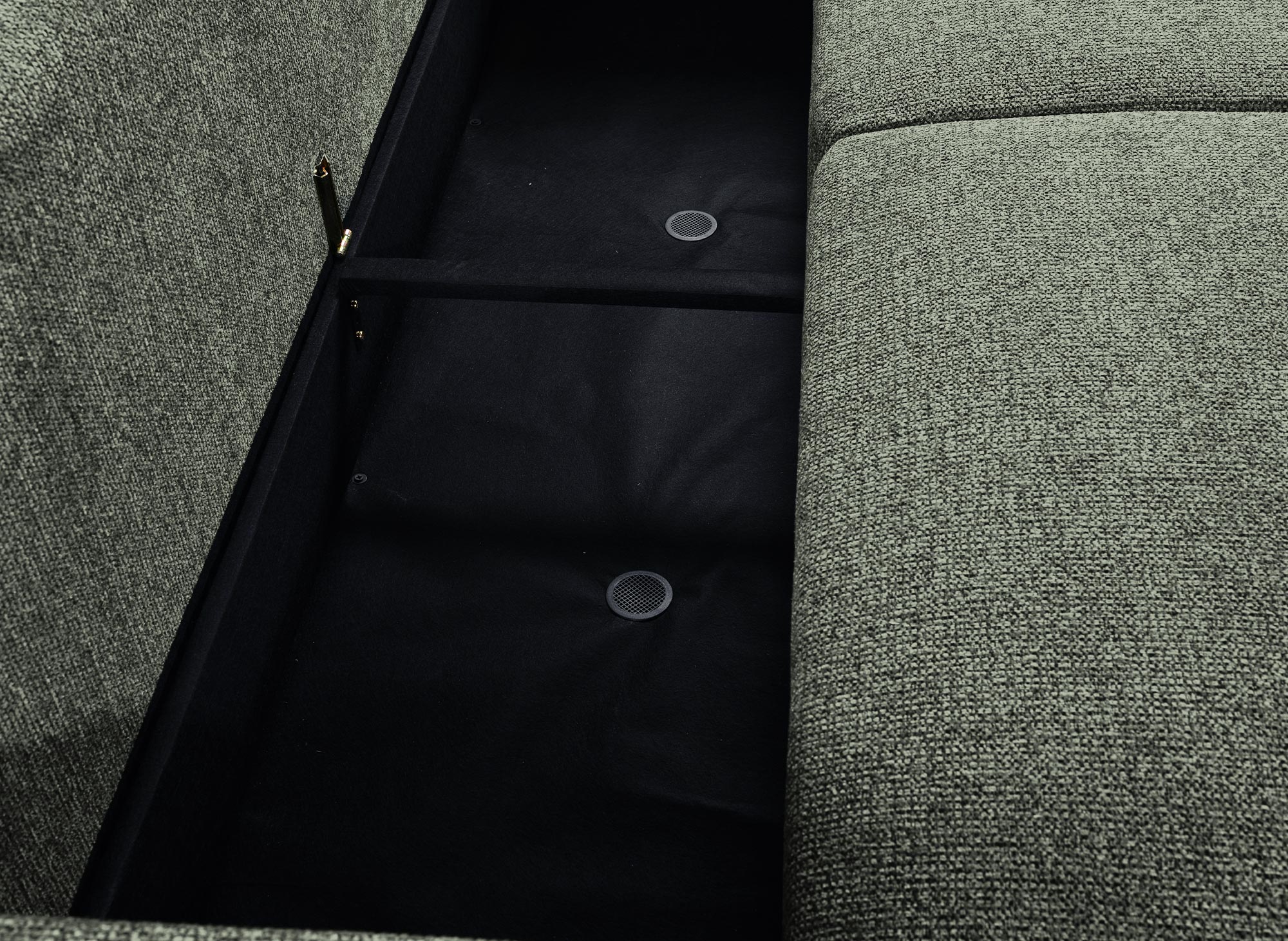 Sofá convertible de 3 plazas MAYORA en tejido bouclé verde