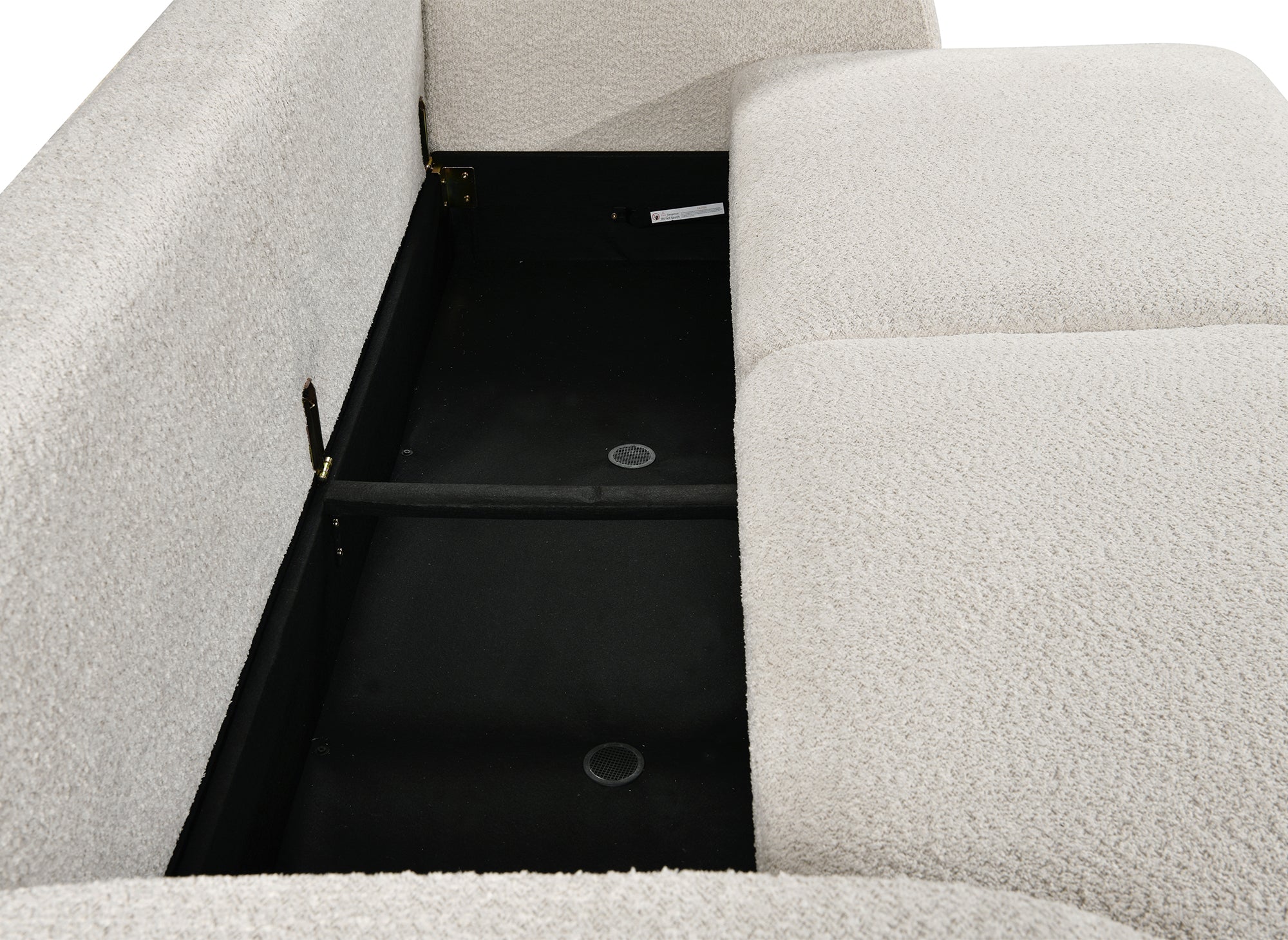 Sofá convertible de 3 plazas MAYORA en tejido bouclé crudo