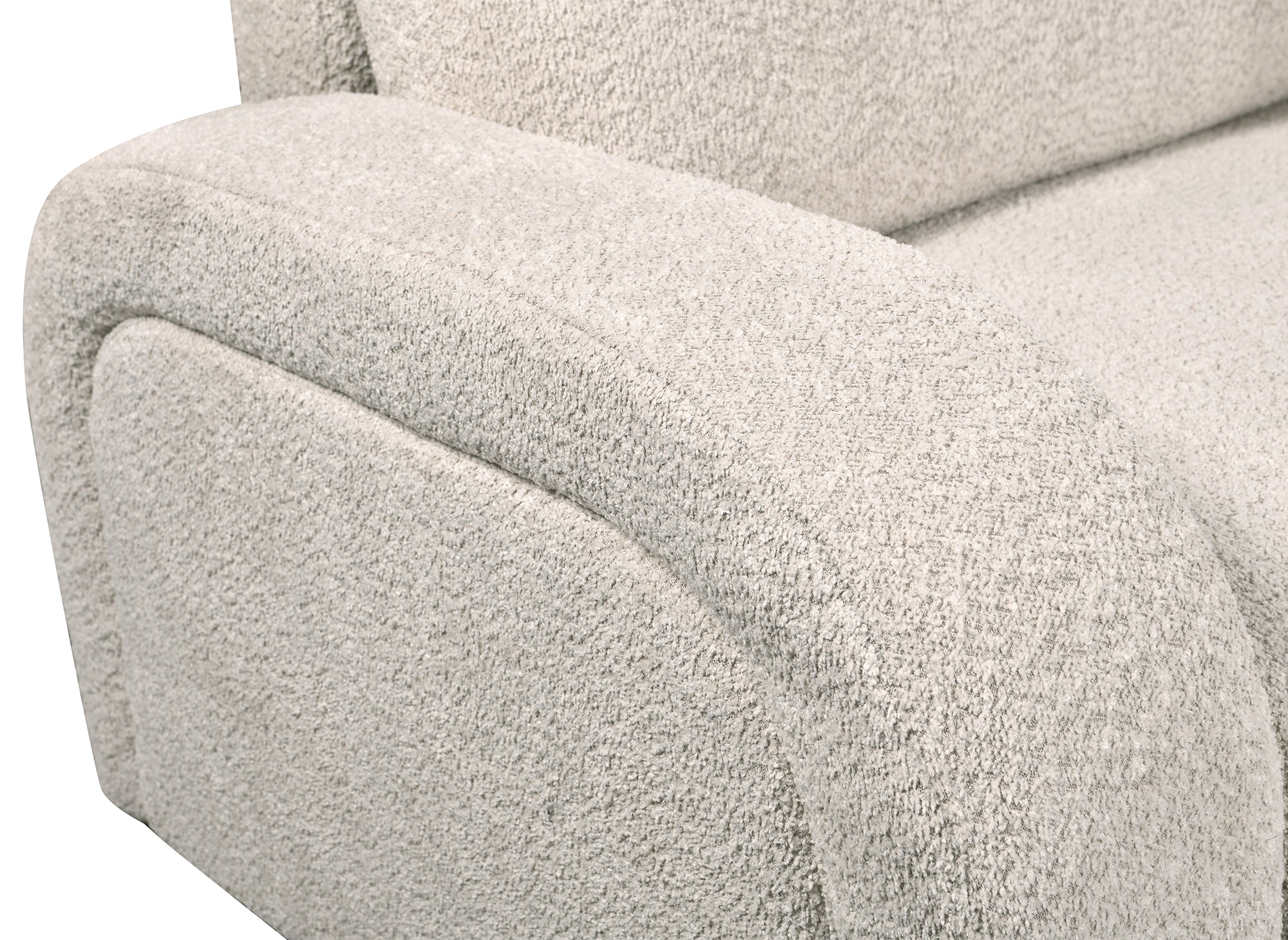 Sofá convertible de 3 plazas MAYORA en tejido bouclé crudo