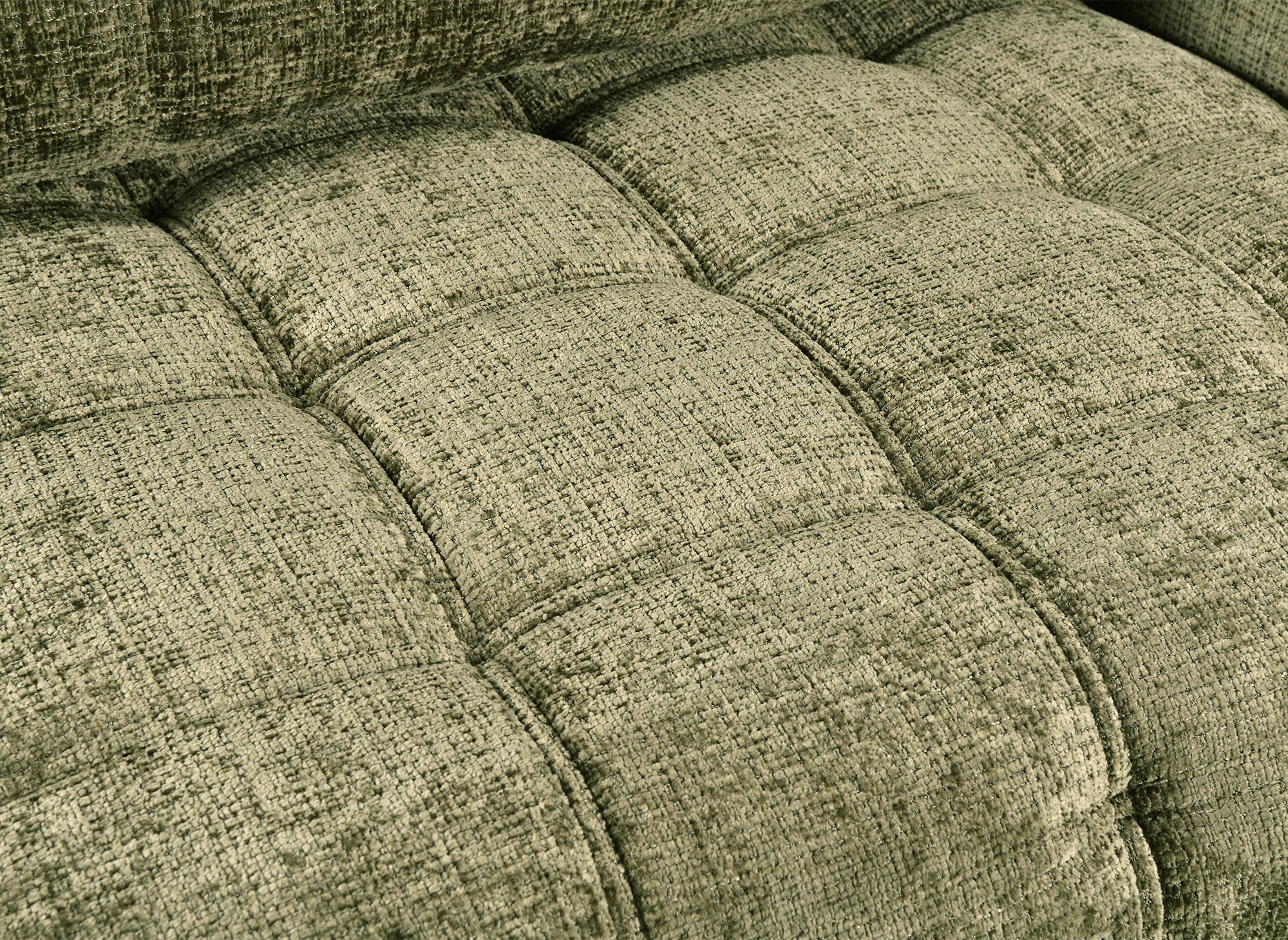 Sofá cama RALYA de 3 plazas con almacenaje en terciopelo jaspeado verde oliva