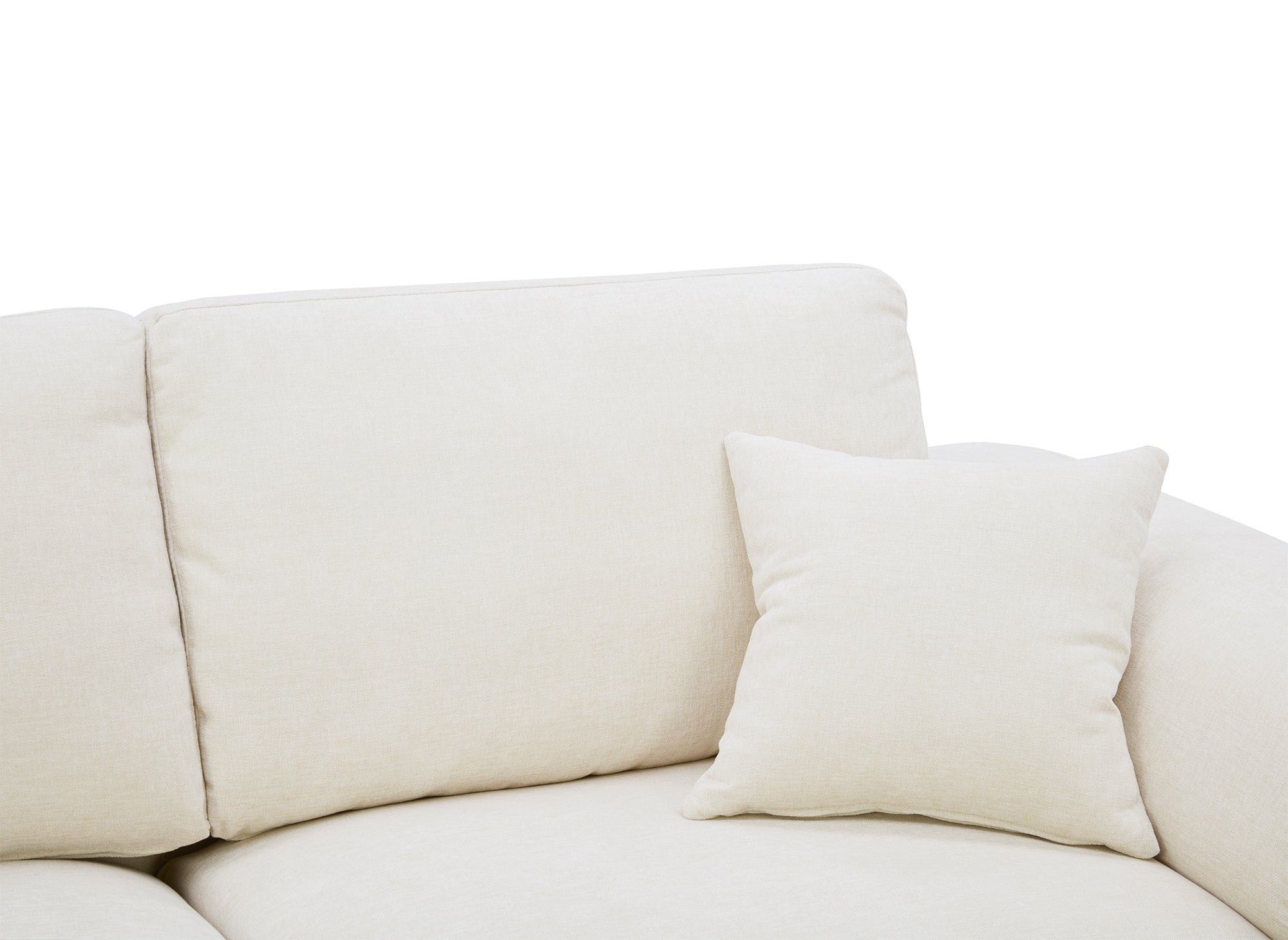 Sofá recto de 3 plazas ABELIA en terciopelo jaspeado beige