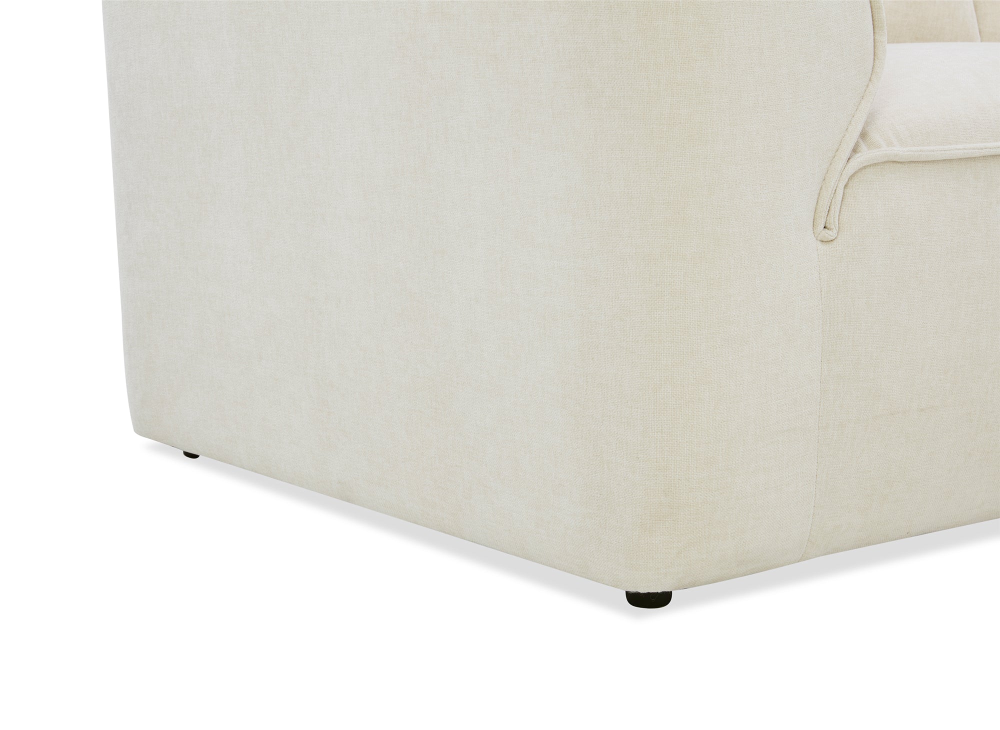 Sofá recto de 3 plazas ABELIA en terciopelo jaspeado beige