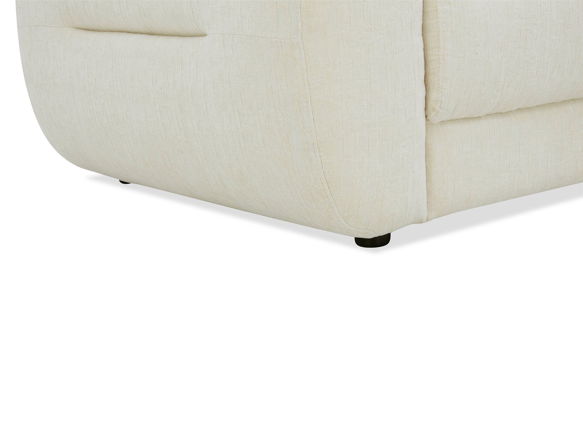 Sofá esquinero BALIANE de terciopelo jaspeado beige