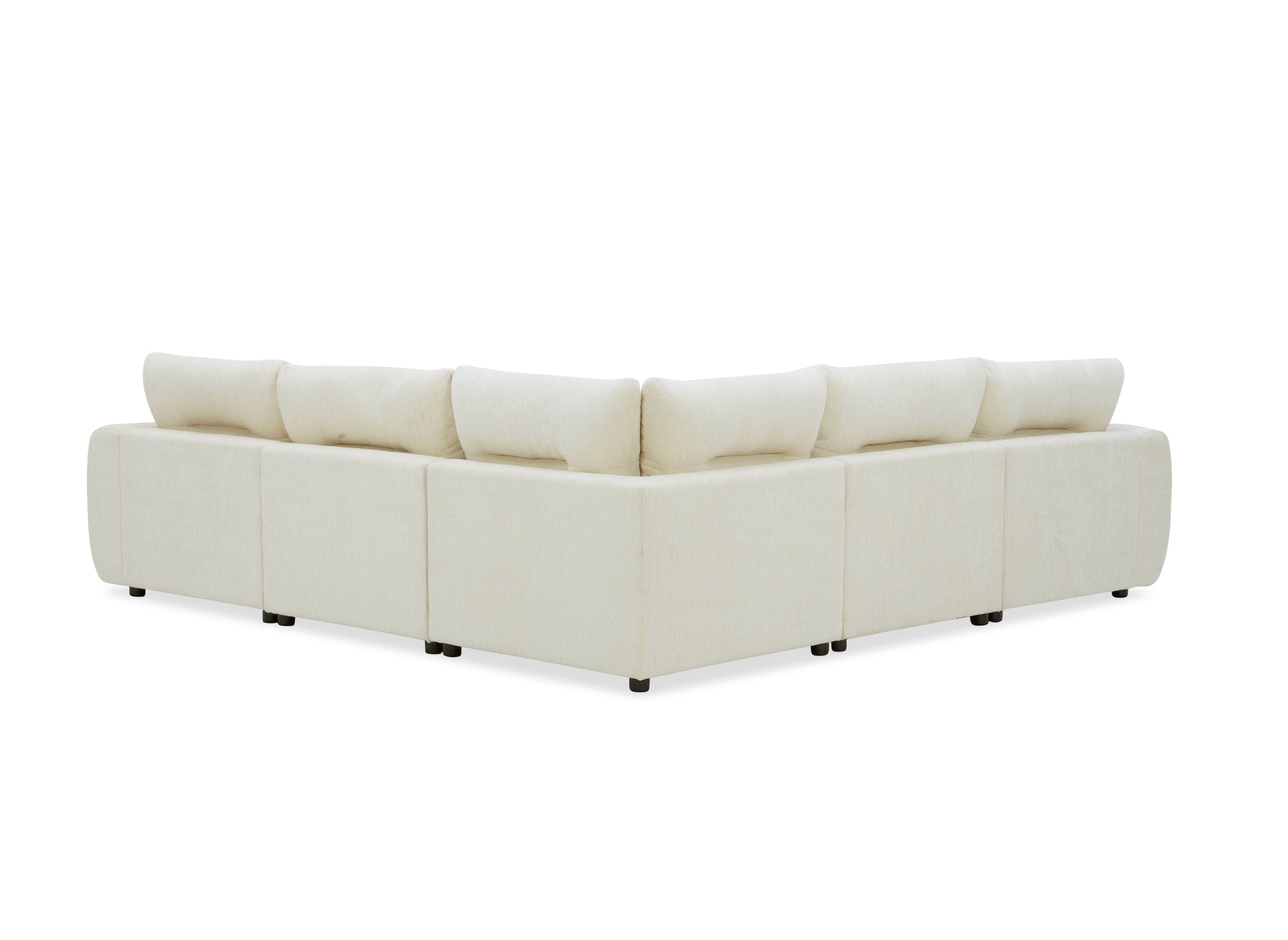 Sofá esquinero BALIANE de terciopelo jaspeado beige