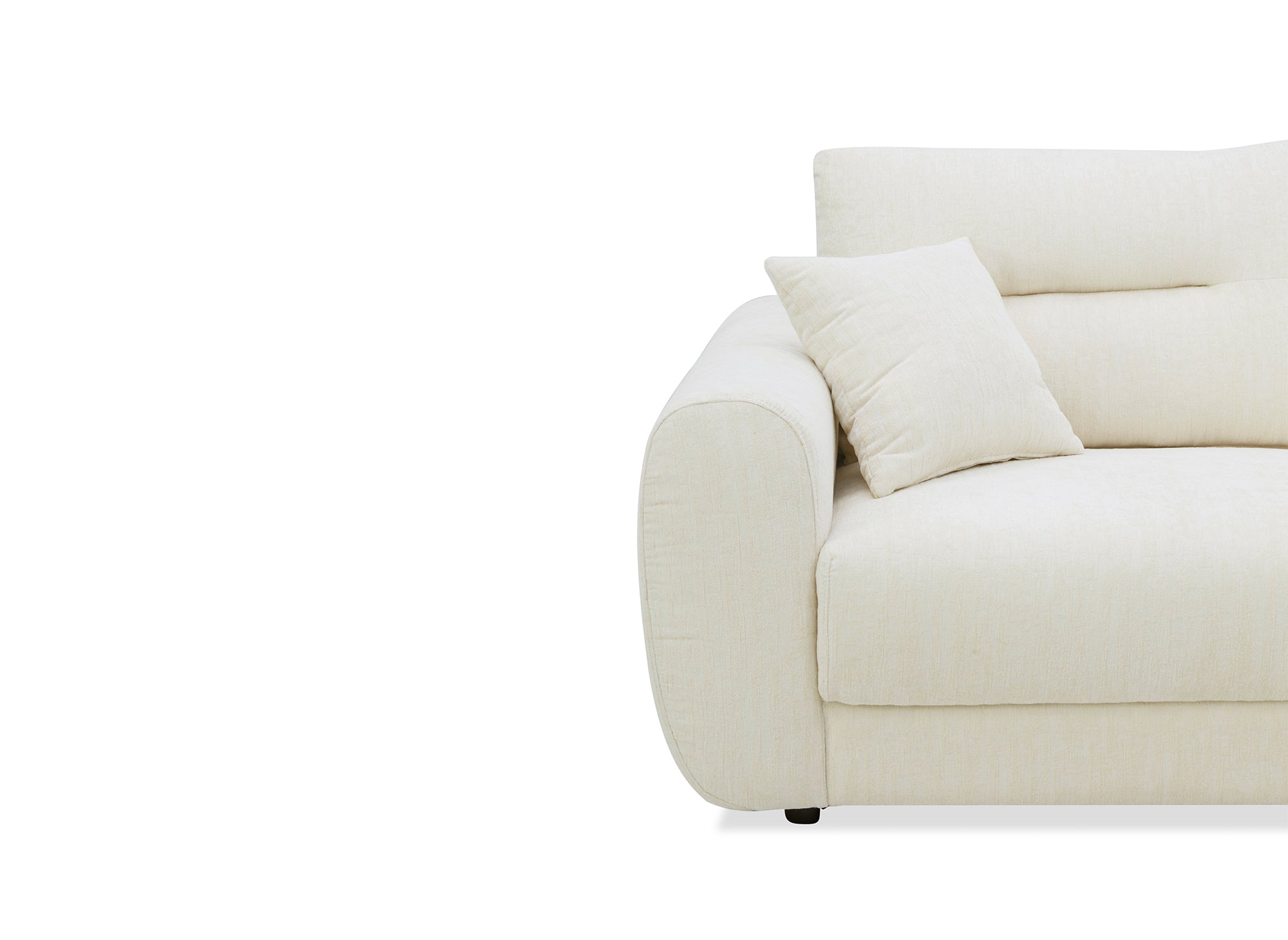 Sofá esquinero BALIANE de terciopelo jaspeado beige