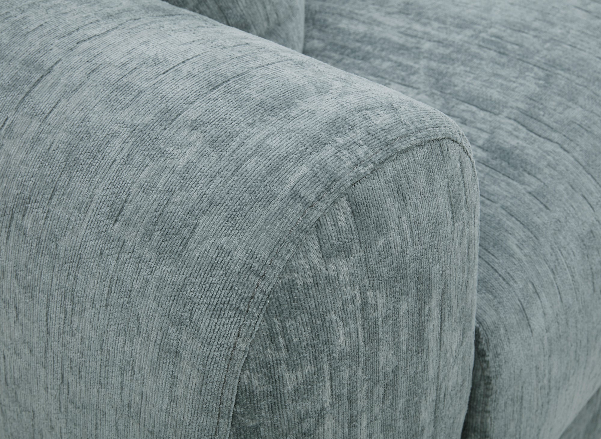 Sofá esquinero BALIANE de terciopelo azul jaspeado