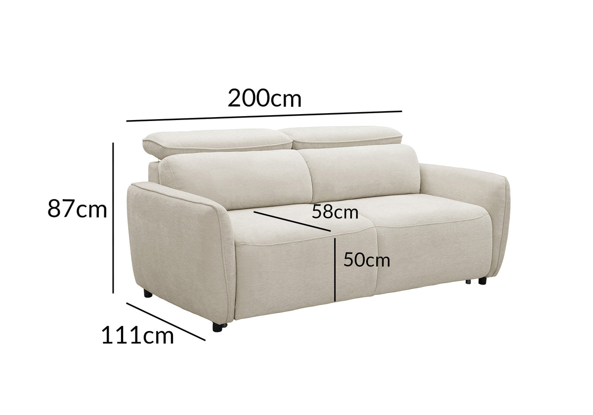 Sofá convertible Express de 3 plazas en tejido texturado beige JACINTHE