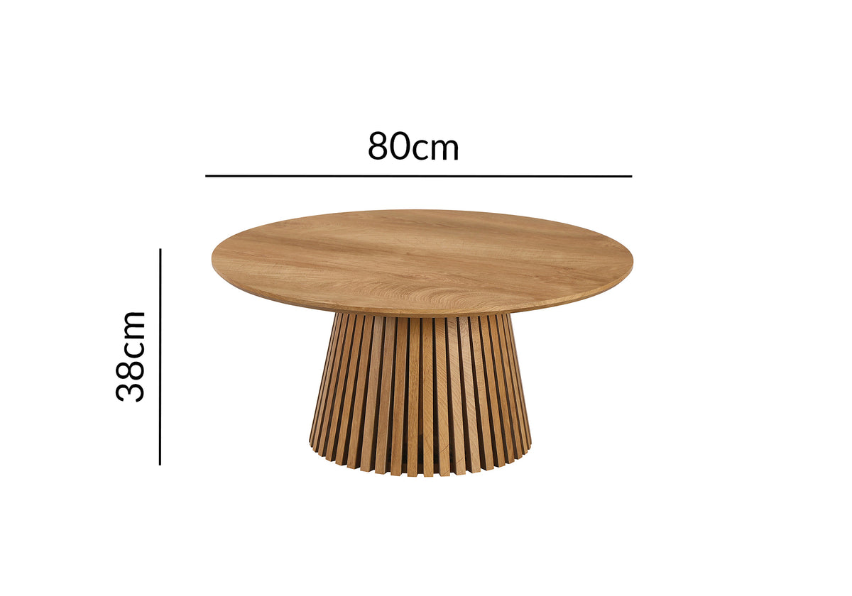 Mesa de centro redonda HEKA en madera clara