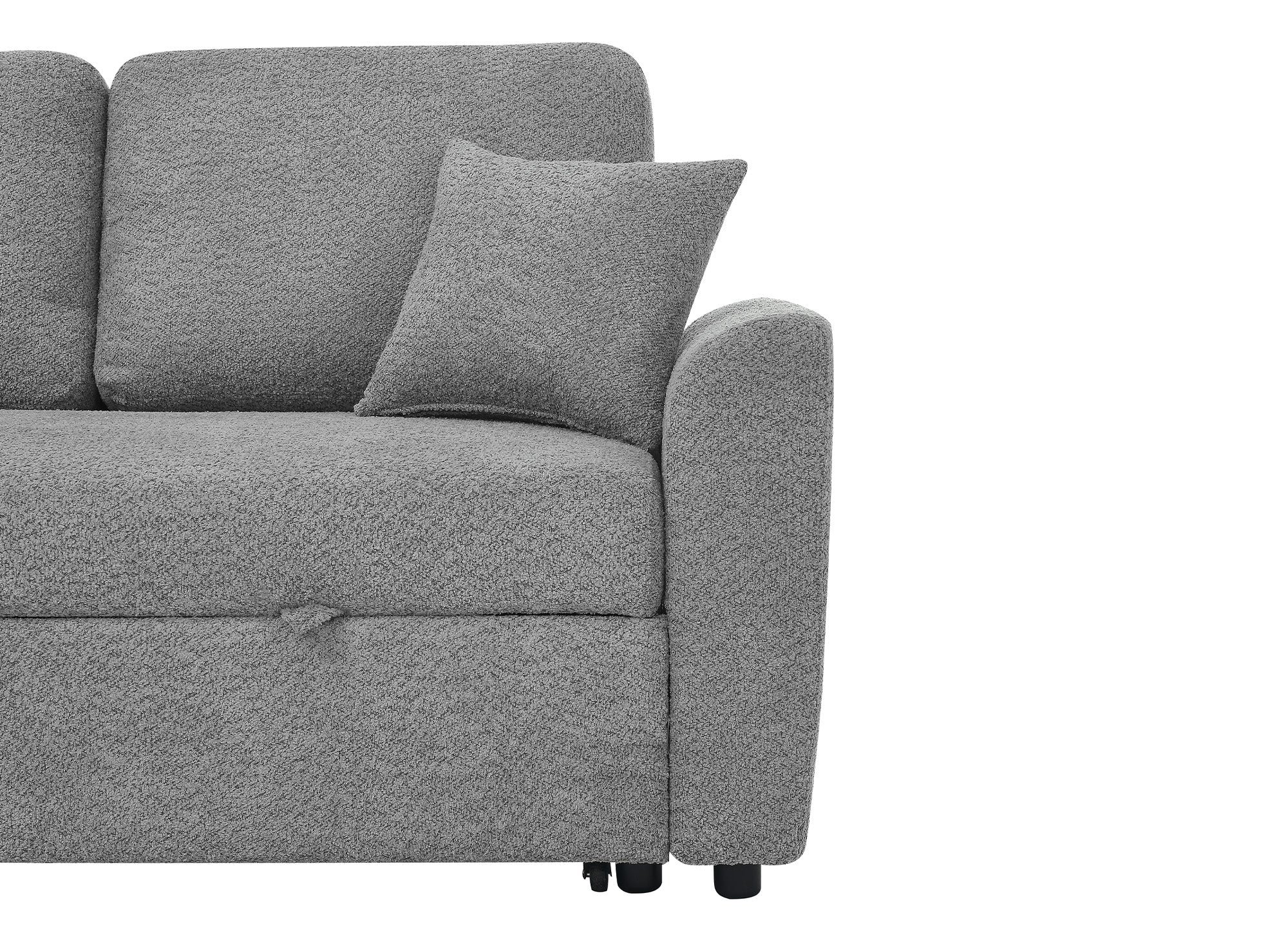 Sofá esquinero convertible y reversible ADRYEN con almacenaje en tejido bouclé gris