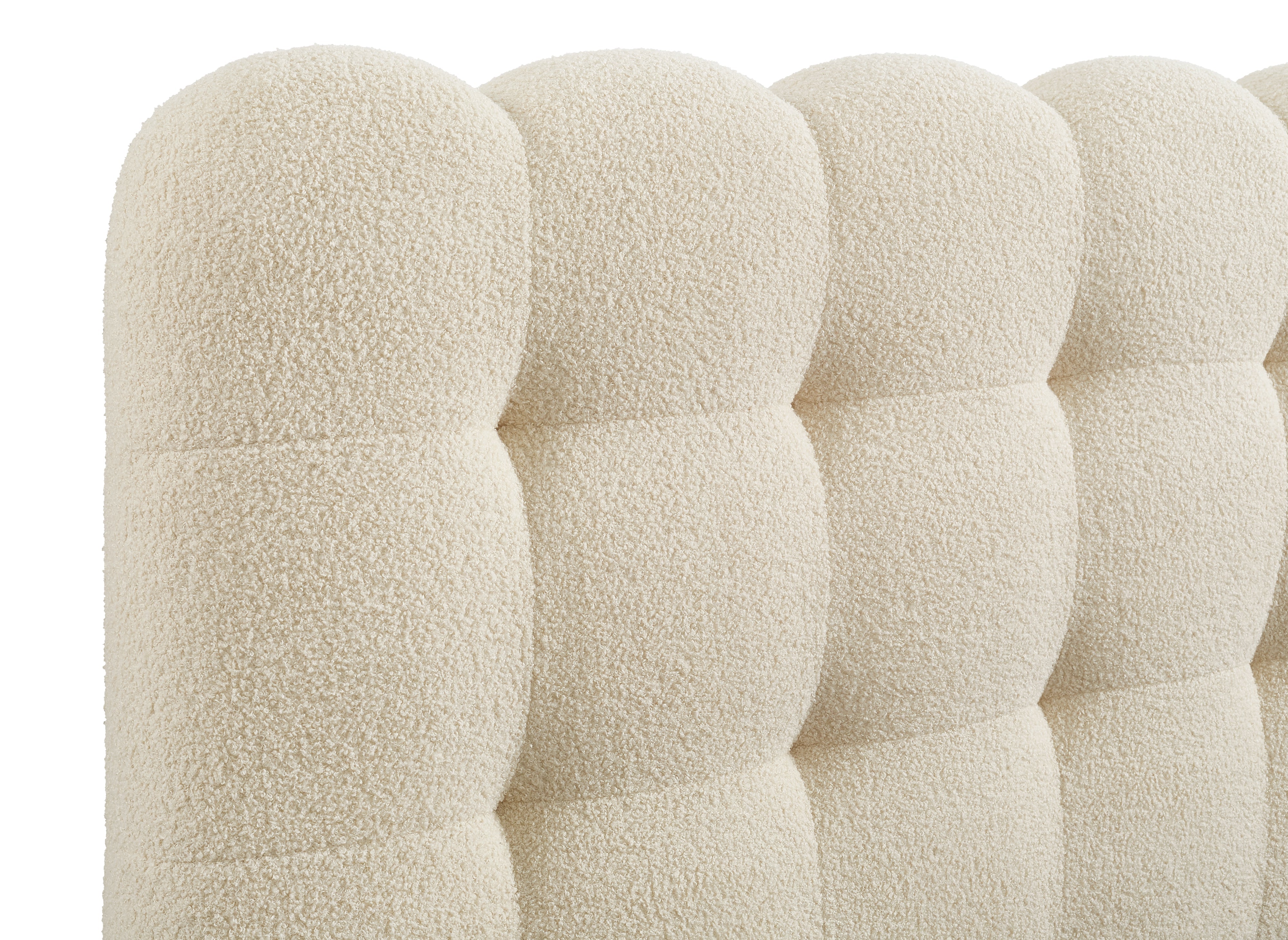 Cama contenedor de tela bouclé beige Biscuit 180x200 cm