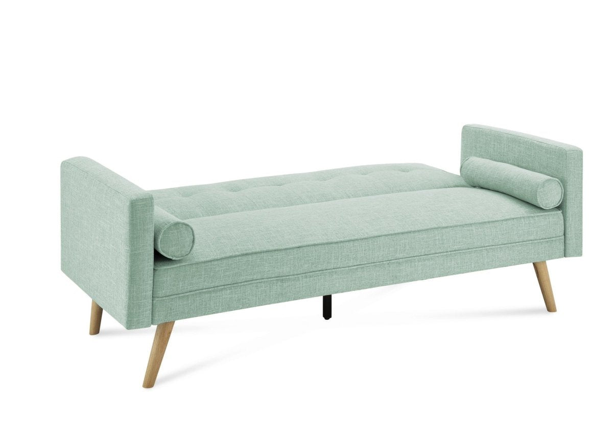 Banquette clic clac en tissu vert d'eau TANIA - DécoInParis