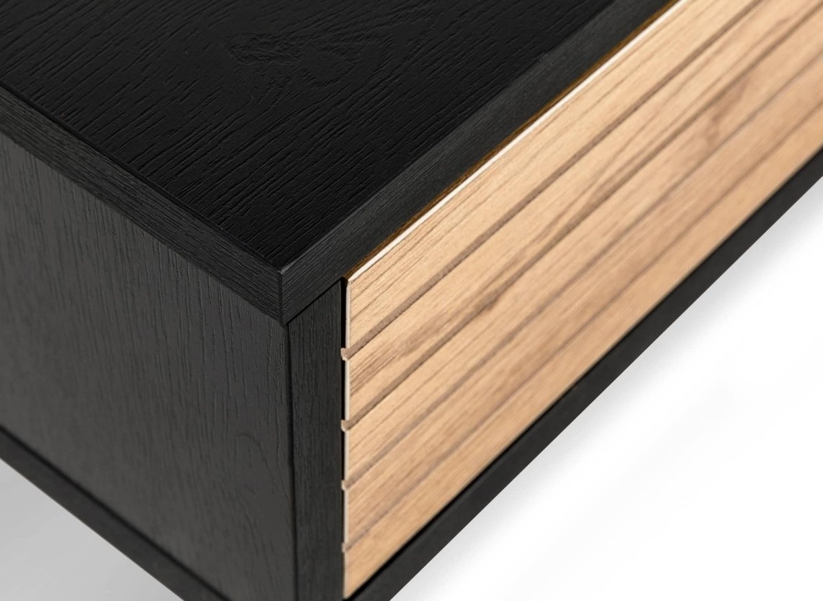 Bureau 2 tiroirs en bois et métal noir DARYL - DécoInParis