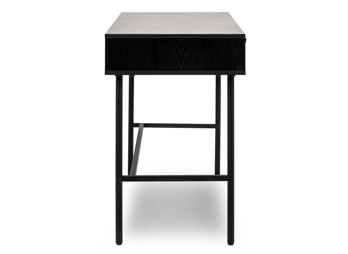 Bureau 2 tiroirs en bois et métal noir DARYL - DécoInParis