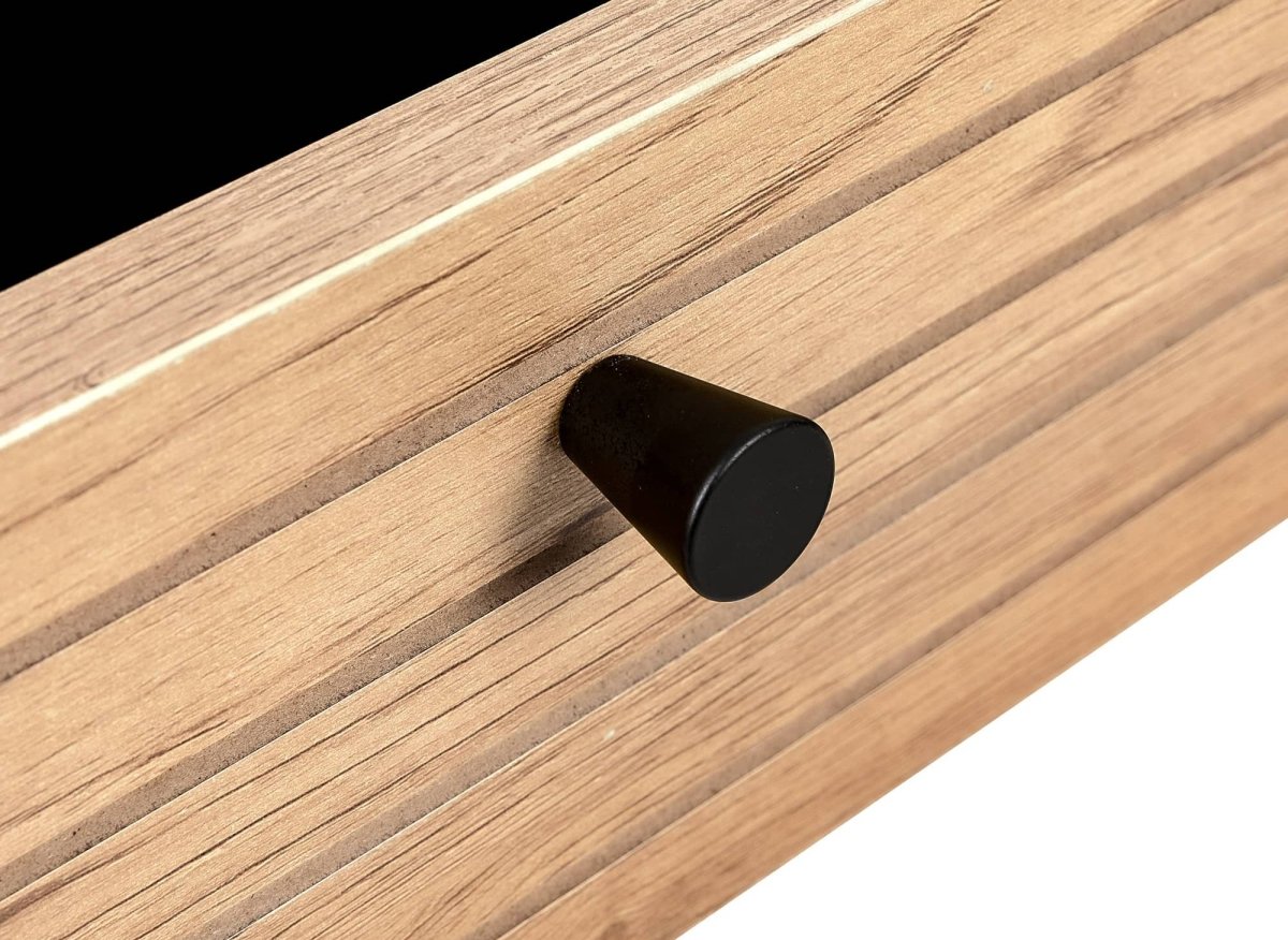 Bureau 2 tiroirs en bois et métal noir DARYL - DécoInParis