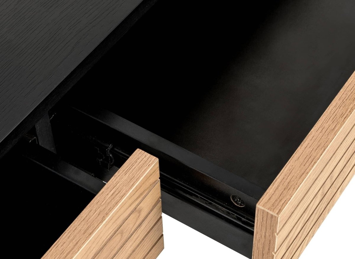 Bureau 2 tiroirs en bois et métal noir DARYL - DécoInParis