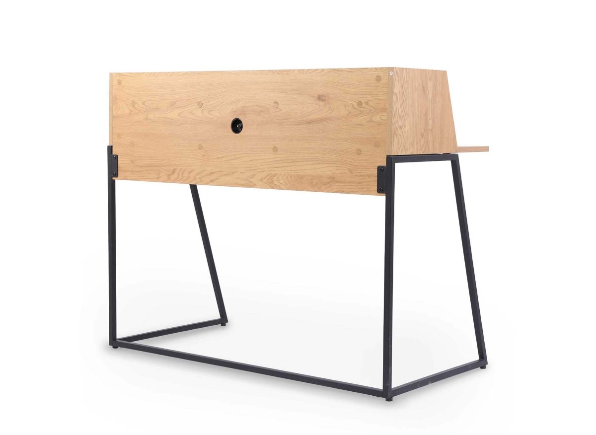 Bureau avec étagère design industriel en bois et métal LUDINE - DécoInParis