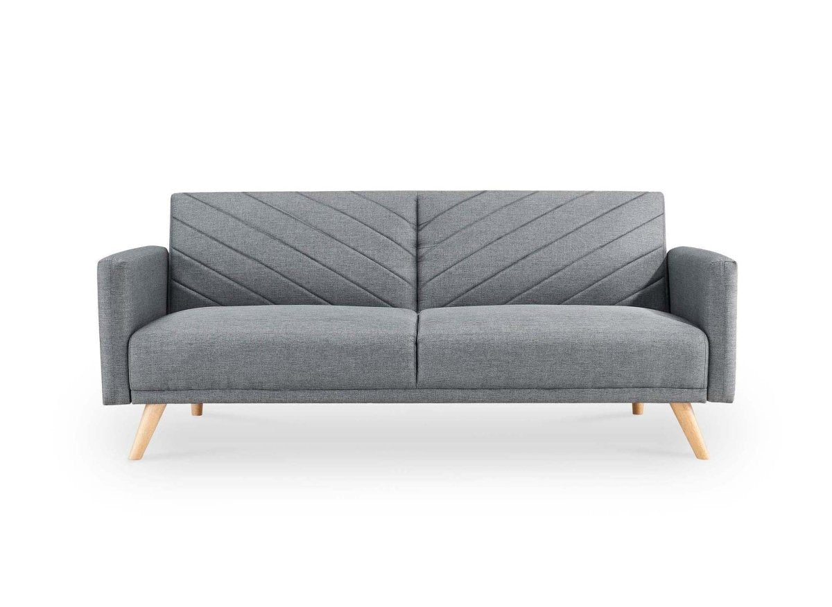 Canapé 3 places convertible scandinave en tissu gris BALDER - DécoInParis