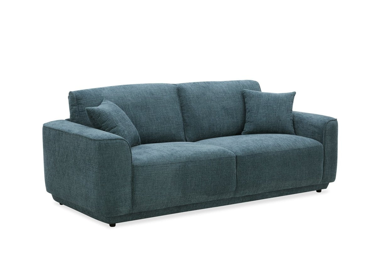 Canapé 3 places en velours chiné bleu CARLOTA - DécoInParis