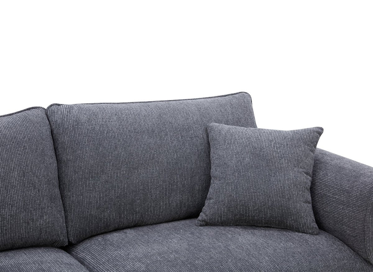 Canapé 3 places en velours texturé gris NALYA - DécoInParis