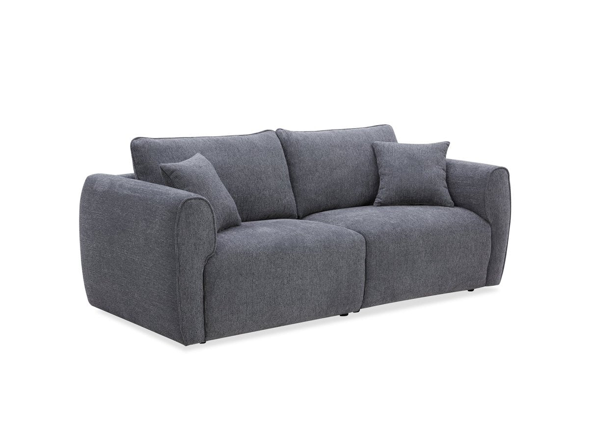 Canapé 3 places en velours texturé gris NALYA - DécoInParis