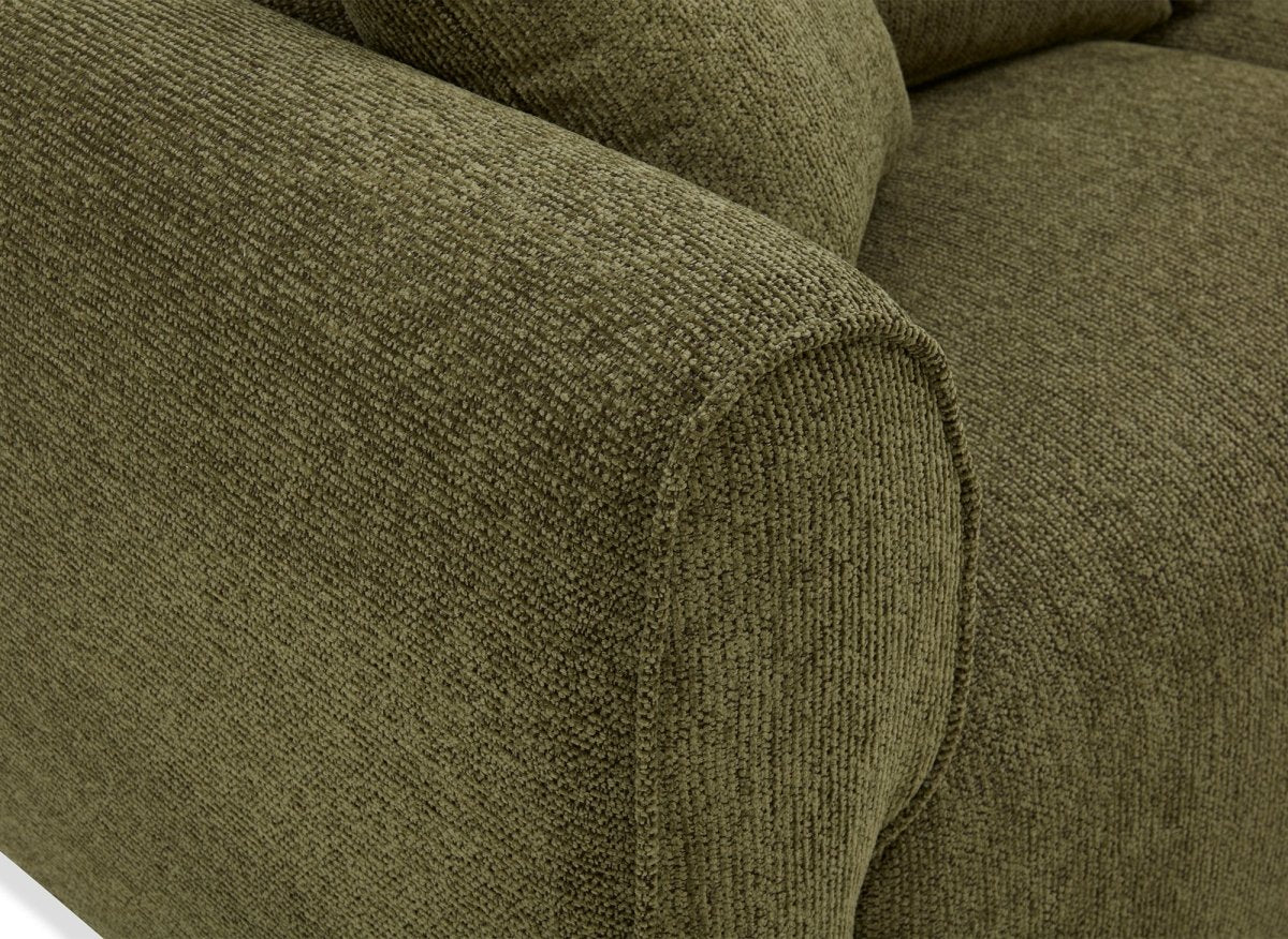 Canapé 3 places en velours texturé vert olive NALYA - DécoInParis