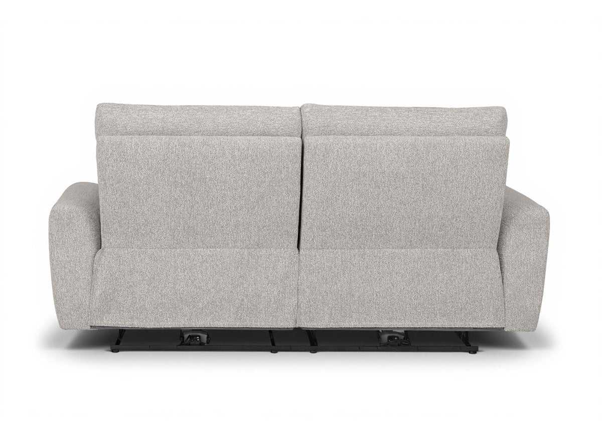 Canapé 3 places relax électrique en tissu bouclette beige DAVY - DécoInParis