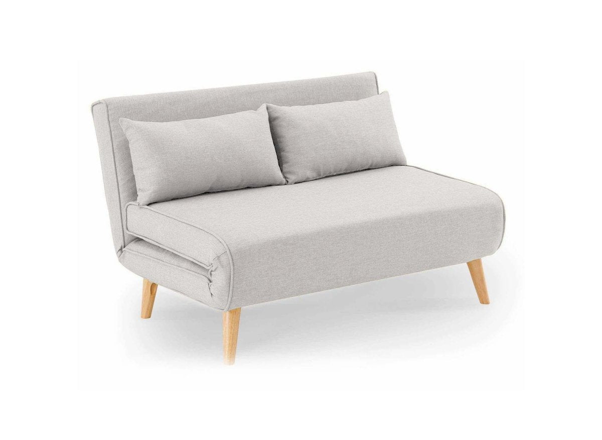 Canapé clic clac 2 places en tissu beige TONKA - DécoInParis