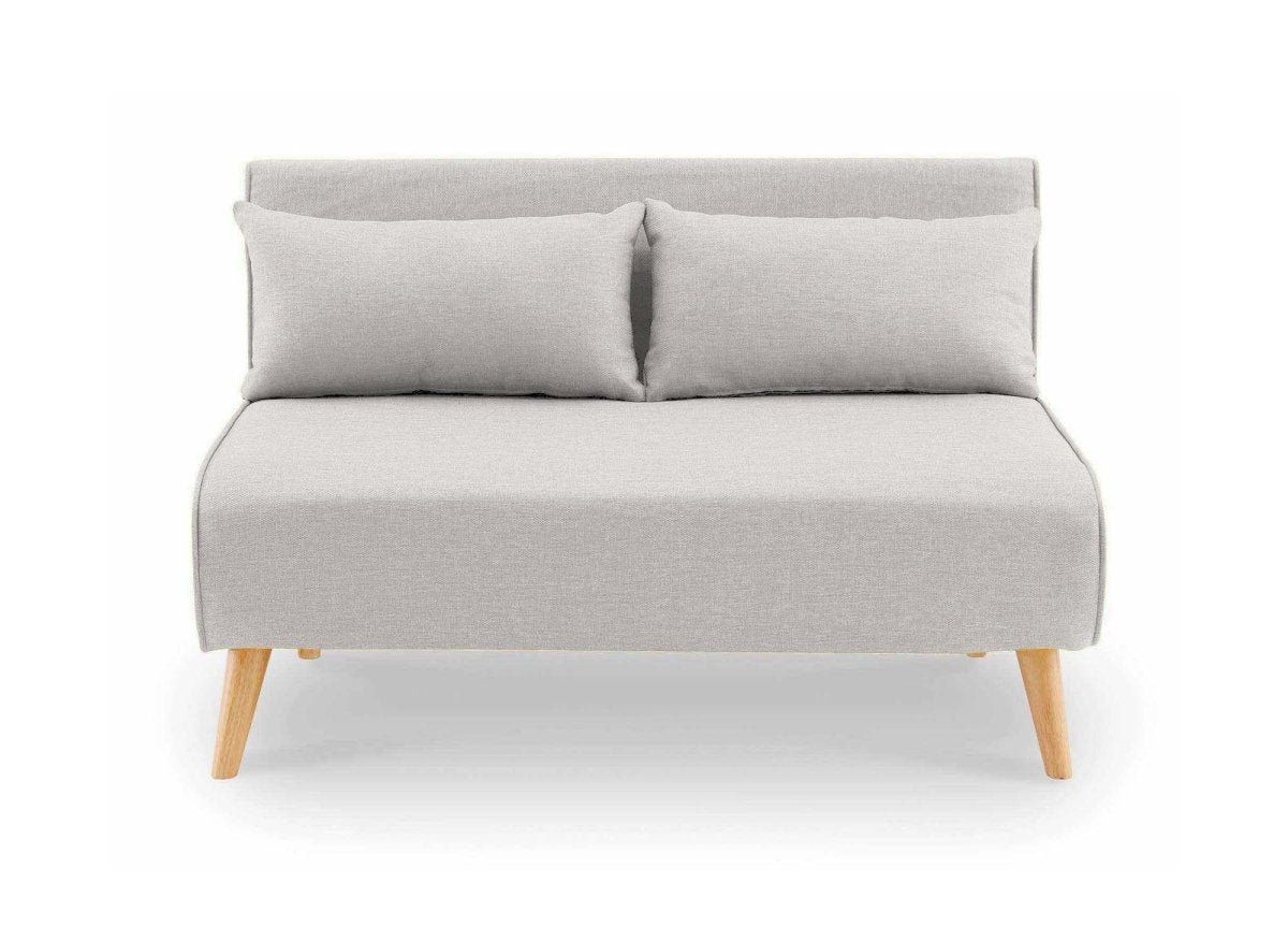 Canapé clic clac 2 places en tissu beige TONKA - DécoInParis