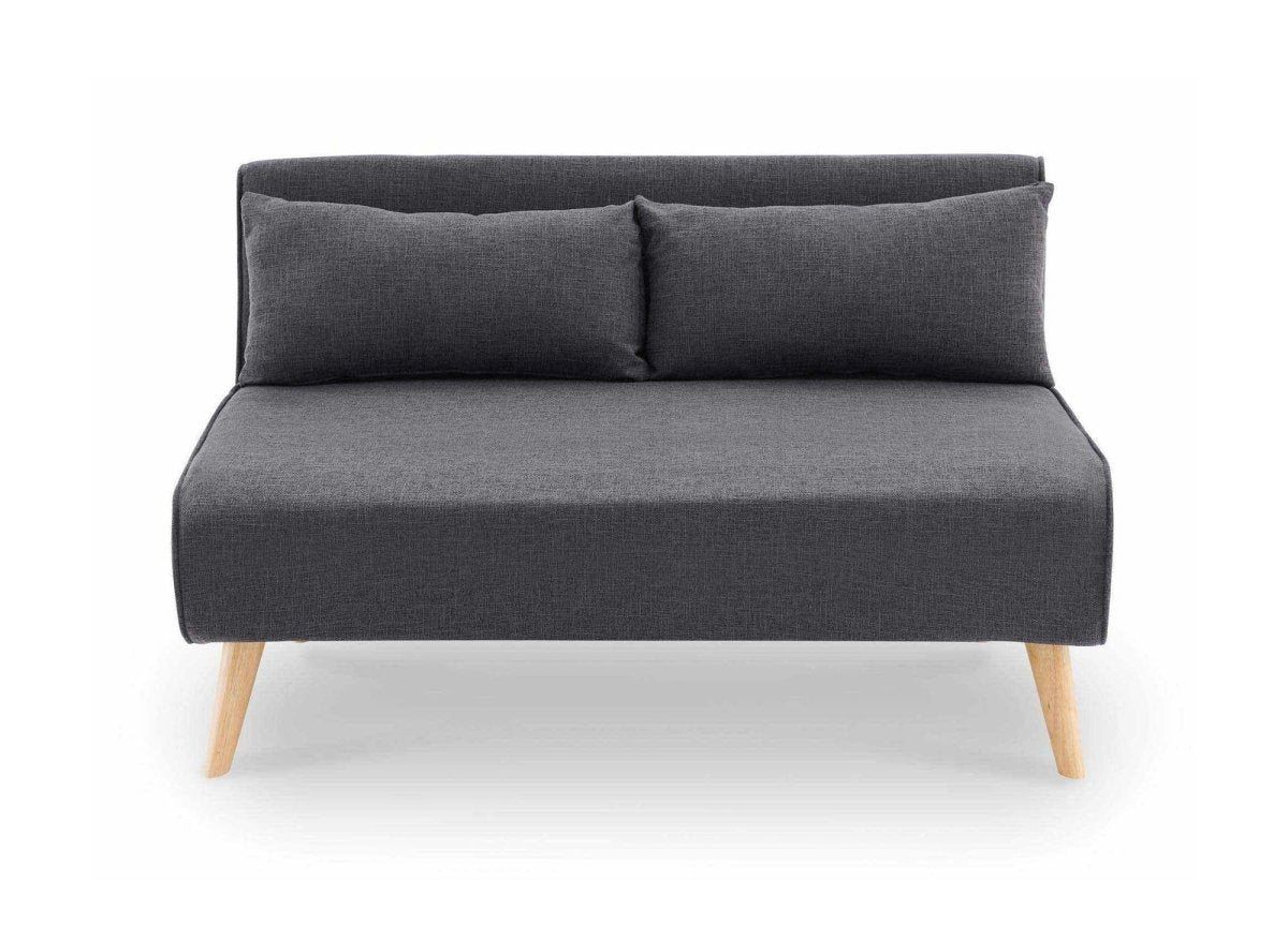 Canapé clic clac 2 places en tissu gris TONKA - DécoInParis