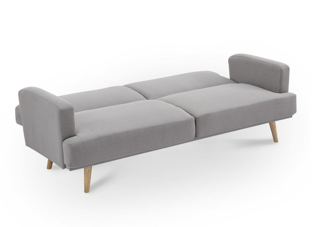 Canapé clic clac 3 places en tissu gris BART - DécoInParis