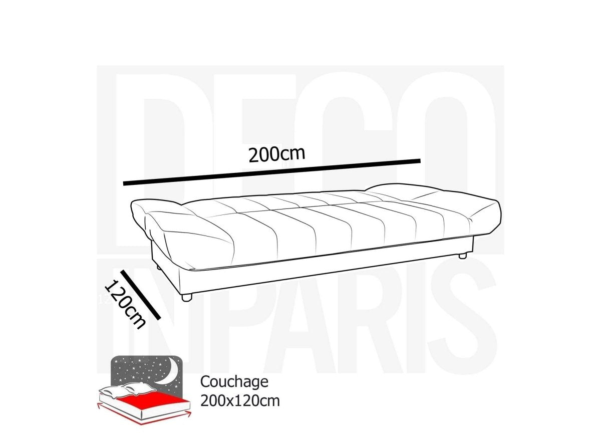 Canapé clic - clac convertible marron KOTI - DécoInParis