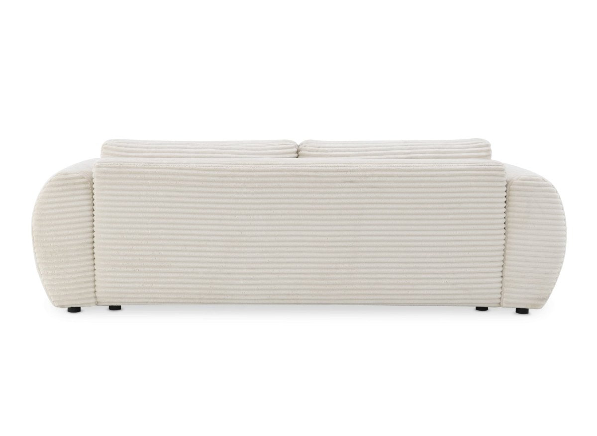 Canapé convertible 3 places avec coffre en gros côtelé doux beige TILDA - DécoInParis