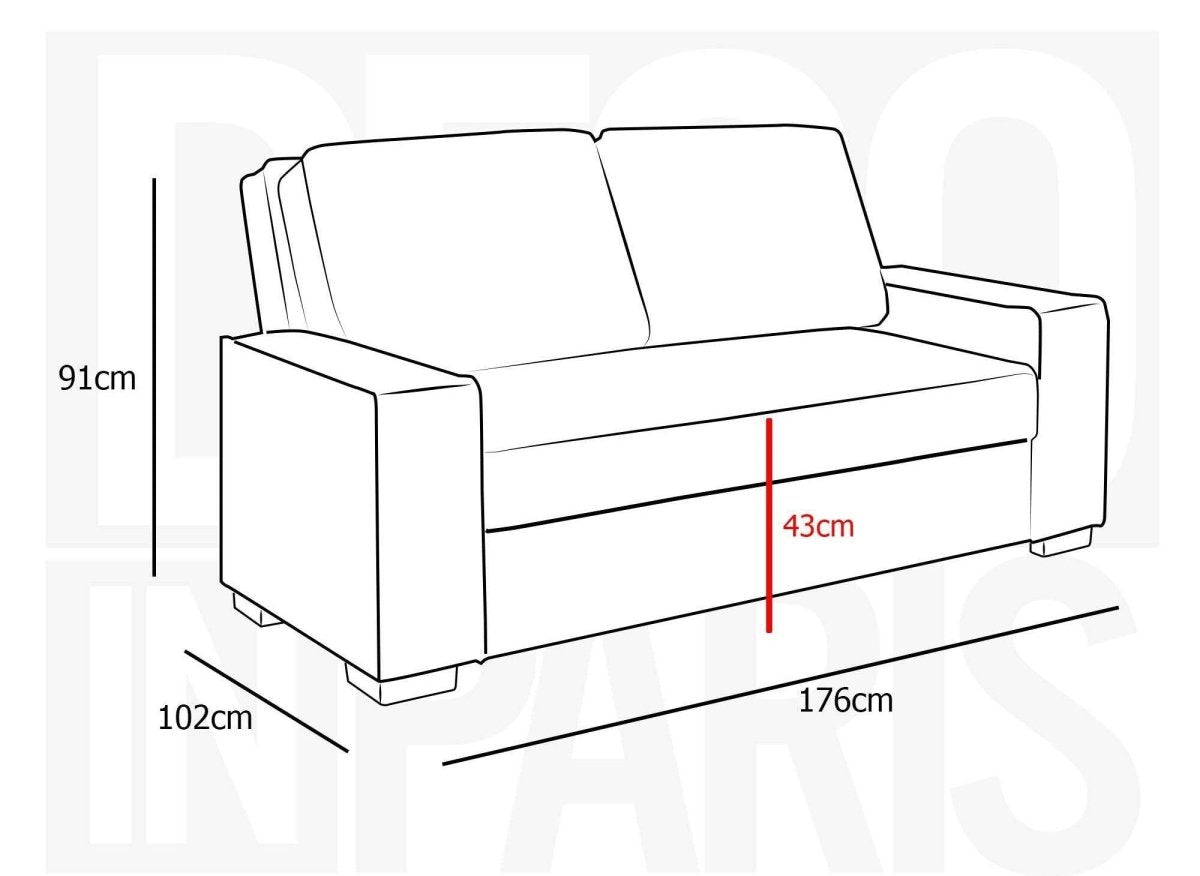 Canapé convertible 3 places en tissu beige JAMES - DécoInParis