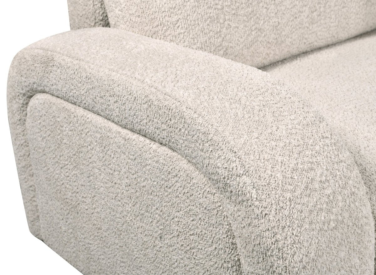 Canapé convertible 3 places en tissu bouclette écru MAYORA - DécoInParis