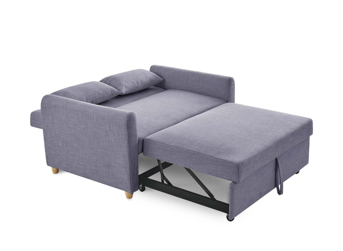 Canapé convertible 3 places en tissu gris KALAYA - DécoInParis