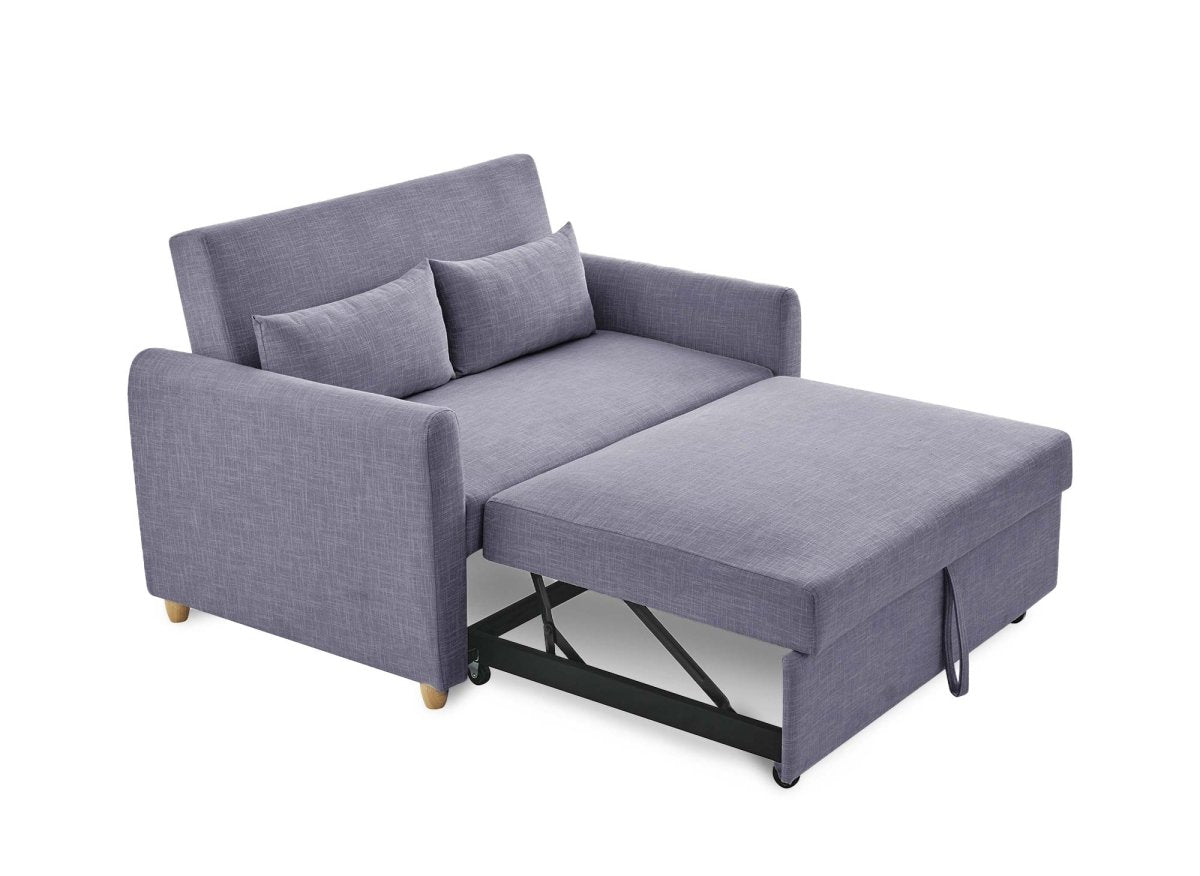 Canapé convertible 3 places en tissu gris KALAYA - DécoInParis