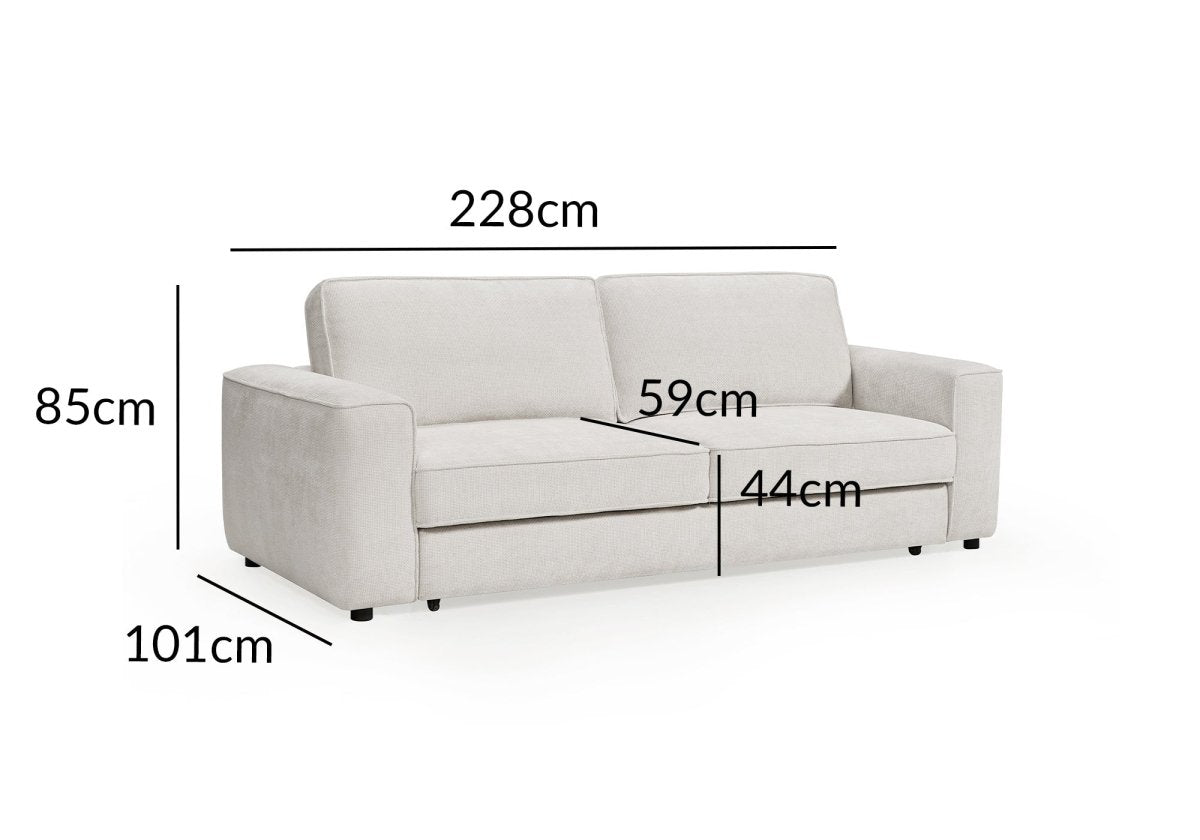 Canapé convertible 3 places en velours chiné beige DENITSA - DécoInParis