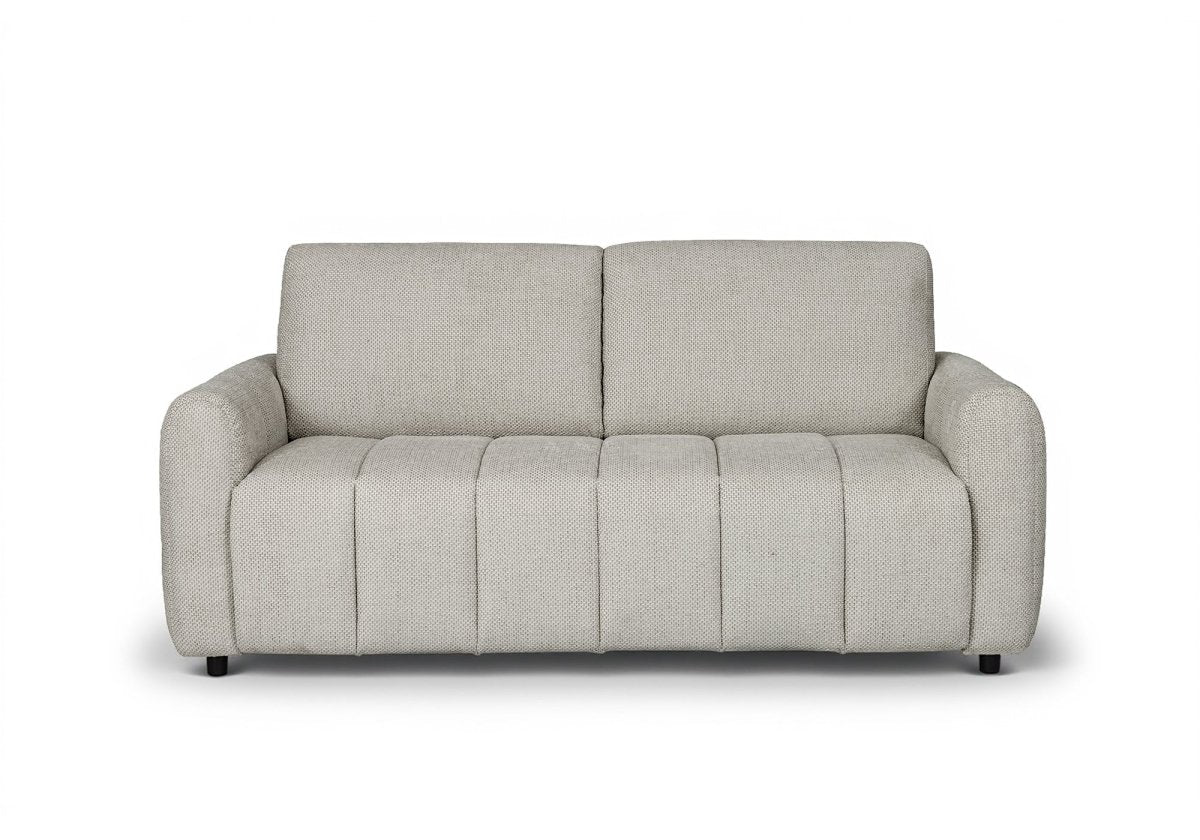 Canapé convertible express 3 places en tissu beige ISANDRO - DécoInParis