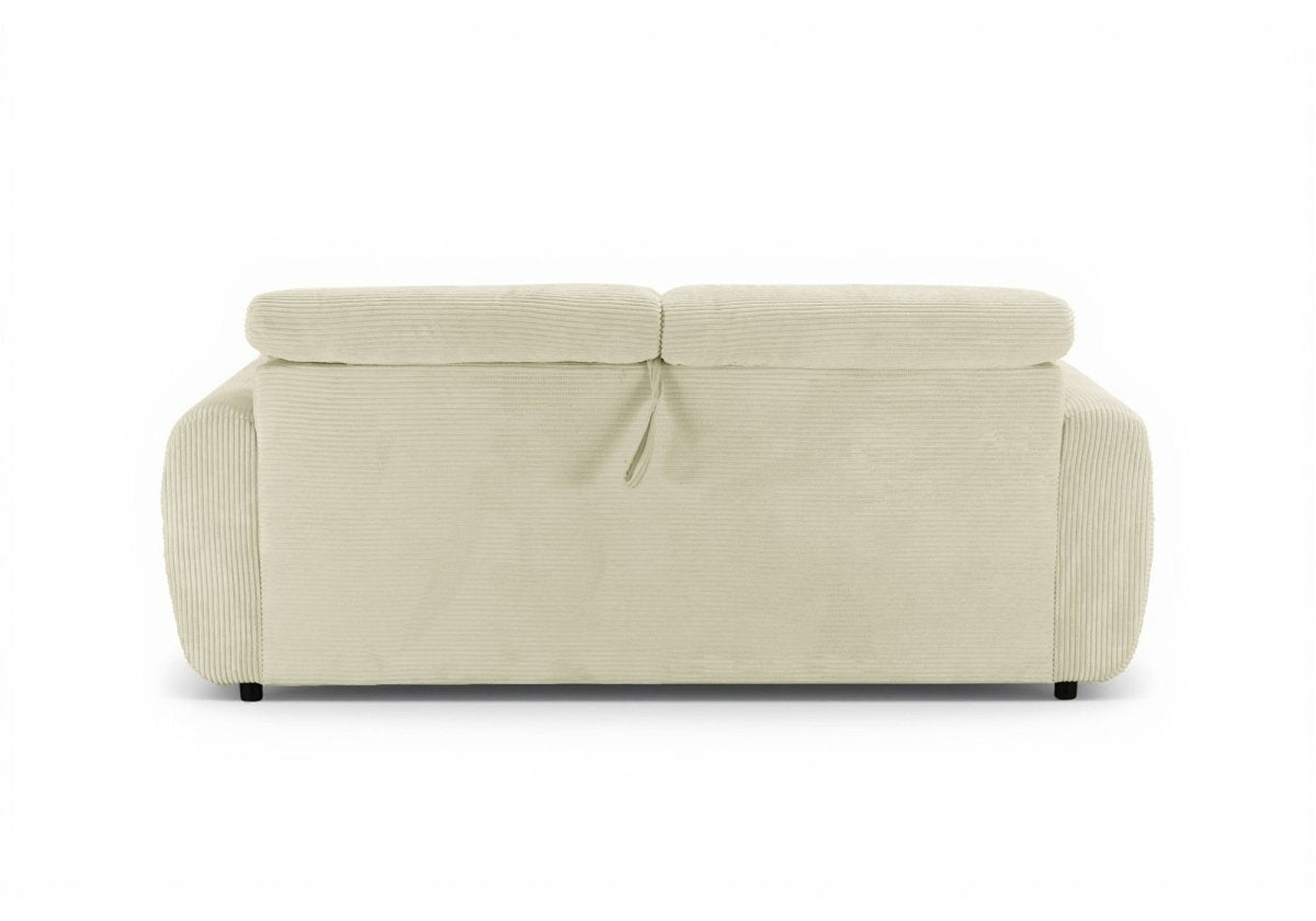 Canapé convertible express 3 places en velours côtelé beige TOGO - DécoInParis