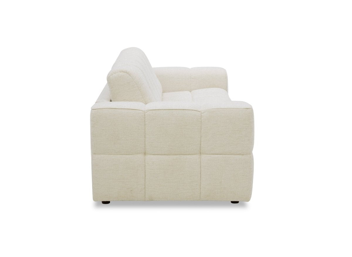 Canapé convertible express 3 places en velours texturé beige BASILE - DécoInParis