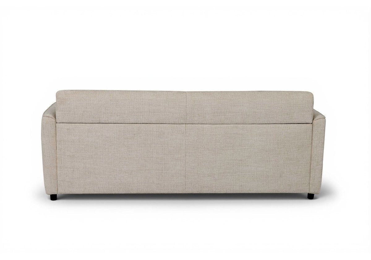 Canapé convertible express 3 places en velours texturé beige CHIARA - DécoInParis