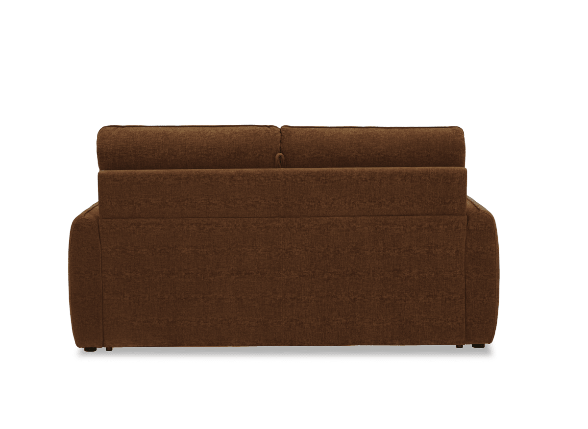 Canapé convertible express 3 places matelas 15 cm en tissu texturé terracotta ADILIO - DécoInParis